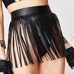 Dolls Kill shake it fringe belt